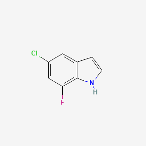 molecular formula C8H5ClFN B2607857 1H-Indole, 5-chloro-7-fluoro- CAS No. 1227499-38-8