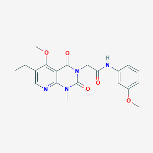 molecular formula C20H22N4O5 B2607861 2-(6-乙基-5-甲氧基-1-甲基-2,4-二氧代-1,2-二氢吡啶并[2,3-d]嘧啶-3(4H)-基)-N-(3-甲氧基苯基)乙酰胺 CAS No. 1005297-46-0