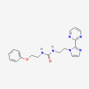 molecular formula C18H20N6O2 B2607863 1-(2-苯氧基乙基)-3-(2-(2-(嘧啶-2-基)-1H-咪唑-1-基)乙基)脲 CAS No. 1797977-43-5