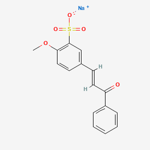 molecular formula C16H14NaO5S B2607867 Sodium 2-methoxy-5-[3-oxo-3-phenylprop-1-en-1-yl]benzene-1-sulfonate CAS No. 97326-77-7