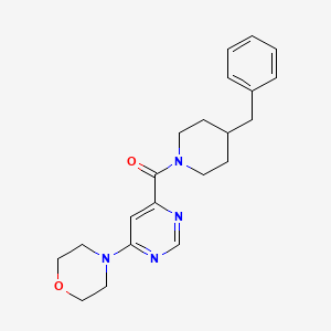 molecular formula C21H26N4O2 B2607875 (4-苄基哌啶-1-基)(6-吗啉嘧啶-4-基)甲酮 CAS No. 1909675-70-2