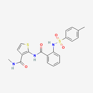 molecular formula C20H19N3O4S2 B2607879 N-methyl-2-(2-(4-methylphenylsulfonamido)benzamido)thiophene-3-carboxamide CAS No. 864974-70-9