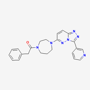 molecular formula C23H23N7O B2607880 2-Phenyl-1-[4-(3-pyridin-3-yl-[1,2,4]triazolo[4,3-b]pyridazin-6-yl)-1,4-diazepan-1-yl]ethanone CAS No. 2380181-22-4