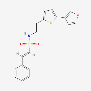 molecular formula C18H17NO3S2 B2607887 (E)-N-(2-(5-(furan-3-yl)thiophen-2-yl)ethyl)-2-phenylethenesulfonamide CAS No. 2035036-36-1