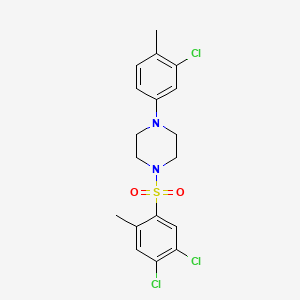 molecular formula C18H19Cl3N2O2S B2607888 1-(3-Chloro-4-methylphenyl)-4-(4,5-dichloro-2-methylbenzenesulfonyl)piperazine CAS No. 929493-20-9