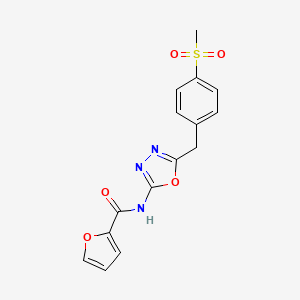 molecular formula C15H13N3O5S B2607892 N-(5-(4-(甲磺酰基)苄基)-1,3,4-恶二唑-2-基)呋喃-2-甲酰胺 CAS No. 1170205-24-9
