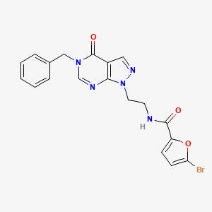 molecular formula C19H16BrN5O3 B2607893 N-(2-(5-苄基-4-氧代-4,5-二氢-1H-吡唑并[3,4-d]嘧啶-1-基)乙基)-5-溴呋喃-2-甲酰胺 CAS No. 922056-27-7