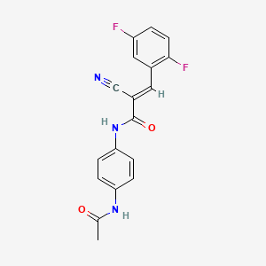 molecular formula C18H13F2N3O2 B2607896 (E)-N-(4-acetamidophenyl)-2-cyano-3-(2,5-difluorophenyl)prop-2-enamide CAS No. 1181460-77-4