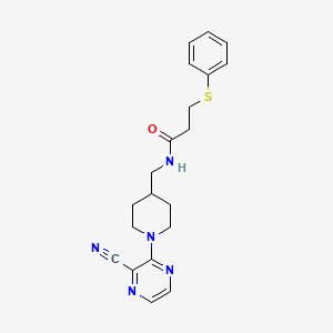N-((1-(3-cyanopyrazin-2-yl)piperidin-4-yl)methyl)-3-(phenylthio)propanamide