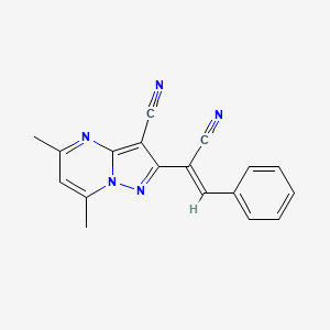 2-(1-Cyano-2-phenylvinyl)-5,7-dimethylpyrazolo[1,5-a]pyrimidine-3-carbonitrile