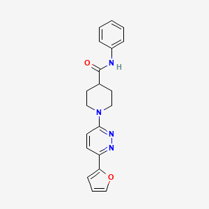 molecular formula C20H20N4O2 B2607903 1-(6-(呋喃-2-基)吡啶嗪-3-基)-N-苯基哌啶-4-甲酰胺 CAS No. 1105219-82-6