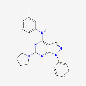 molecular formula C22H22N6 B2607911 N-(3-甲基苯基)-1-苯基-6-(吡咯烷-1-基)-1H-吡唑并[3,4-d]嘧啶-4-胺 CAS No. 946265-65-2