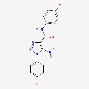 molecular formula C15H11F2N5O B2607919 5-氨基-N,1-双(4-氟苯基)-1H-1,2,3-三唑-4-甲酰胺 CAS No. 951902-79-7