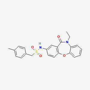 molecular formula C23H22N2O4S B2607924 N-(10-乙基-11-氧代-10,11-二氢二苯并[b,f][1,4]噁唑氮杂䓬-2-基)-1-(对甲苯基)甲磺酰胺 CAS No. 922137-24-4