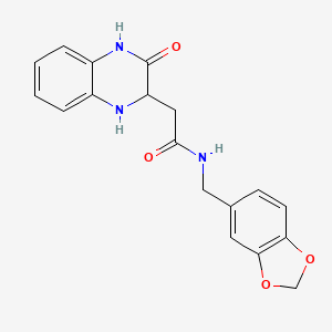 N-(1,3-benzodioxol-5-ylmethyl)-2-(3-oxo-1,2,3,4-tetrahydroquinoxalin-2-yl)acetamide