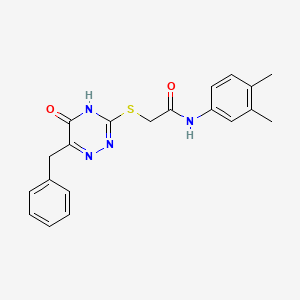 2-[(6-benzyl-5-oxo-4,5-dihydro-1,2,4-triazin-3-yl)sulfanyl]-N-(3,4-dimethylphenyl)acetamide