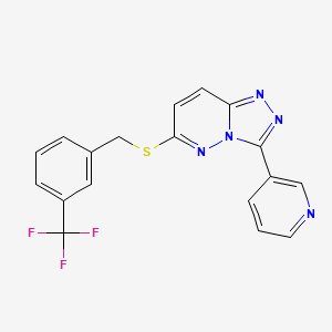 molecular formula C18H12F3N5S B2607936 3-[6-({[3-(trifluoromethyl)phenyl]methyl}sulfanyl)-[1,2,4]triazolo[4,3-b]pyridazin-3-yl]pyridine CAS No. 868969-18-0