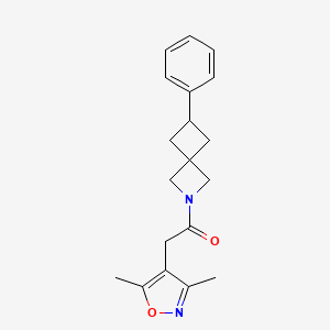 molecular formula C19H22N2O2 B2607937 2-(3,5-Dimethyl-1,2-oxazol-4-yl)-1-(6-phenyl-2-azaspiro[3.3]heptan-2-yl)ethanone CAS No. 2379989-15-6