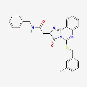 N-benzyl-2-[5-[(3-fluorophenyl)methylsulfanyl]-3-oxo-2H-imidazo[1,2-c]quinazolin-2-yl]acetamide