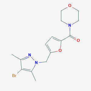 {5-[(4-BROMO-3,5-DIMETHYL-1H-PYRAZOL-1-YL)METHYL]-2-FURYL}(MORPHOLINO)METHANONE