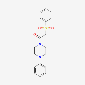 molecular formula C18H20N2O3S B2607944 1-(4-Phenylpiperazin-1-yl)-2-(phenylsulfonyl)ethanone CAS No. 880341-66-2