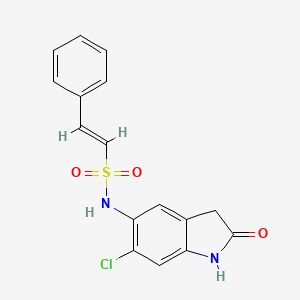 (E)-N-(6-chloro-2-oxo-1,3-dihydroindol-5-yl)-2-phenylethenesulfonamide