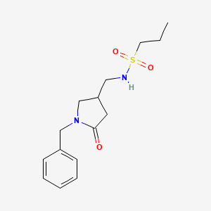 molecular formula C15H22N2O3S B2607963 N-((1-benzyl-5-oxopyrrolidin-3-yl)methyl)propane-1-sulfonamide CAS No. 954609-34-8