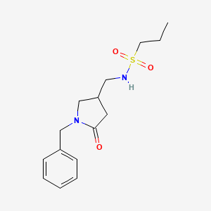 molecular formula C15H22N2O3S B2607963 N-((1-苄基-5-氧代吡咯烷-3-基)甲基)丙烷-1-磺酰胺 CAS No. 954609-34-8