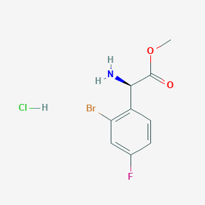 molecular formula C9H10BrClFNO2 B2607964 Methyl (2R)-2-amino-2-(2-bromo-4-fluorophenyl)acetate hydrochloride CAS No. 1391381-36-4
