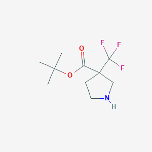 molecular formula C10H16F3NO2 B2607965 Tert-butyl 3-(trifluoromethyl)pyrrolidine-3-carboxylate CAS No. 1342482-41-0