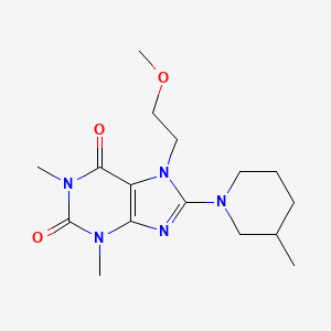 molecular formula C16H25N5O3 B2607967 7-(2-甲氧基乙基)-1,3-二甲基-8-(3-甲基哌啶-1-基)-1H-嘌呤-2,6(3H,7H)-二酮 CAS No. 587008-78-4