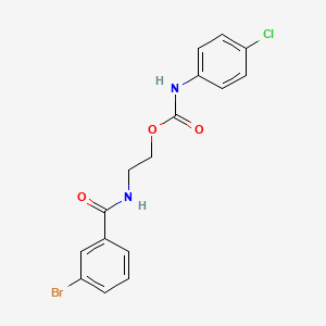 molecular formula C16H14BrClN2O3 B2607971 2-[(3-溴苯甲酰)氨基]乙基 N-(4-氯苯基)氨基甲酸酯 CAS No. 478066-82-9