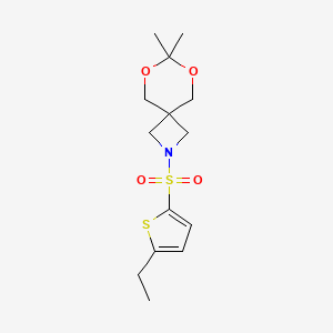 2-((5-Ethylthiophen-2-yl)sulfonyl)-7,7-dimethyl-6,8-dioxa-2-azaspiro[3.5]nonane