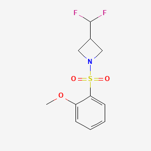 molecular formula C11H13F2NO3S B2607993 3-(Difluoromethyl)-1-((2-methoxyphenyl)sulfonyl)azetidine CAS No. 2310158-33-7