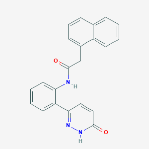 molecular formula C22H17N3O2 B2607995 2-(naphthalen-1-yl)-N-(2-(6-oxo-1,6-dihydropyridazin-3-yl)phenyl)acetamide CAS No. 1428379-52-5