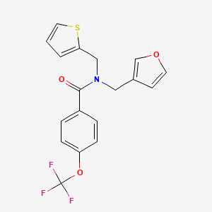 N-(furan-3-ylmethyl)-N-(thiophen-2-ylmethyl)-4-(trifluoromethoxy)benzamide