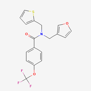 molecular formula C18H14F3NO3S B2608000 N-(furan-3-ylmethyl)-N-(thiophen-2-ylmethyl)-4-(trifluoromethoxy)benzamide CAS No. 1428365-13-2