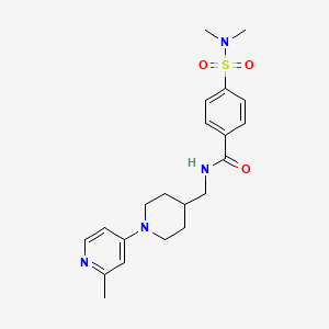 molecular formula C21H28N4O3S B2608002 4-(N,N-dimethylsulfamoyl)-N-((1-(2-methylpyridin-4-yl)piperidin-4-yl)methyl)benzamide CAS No. 2034529-66-1