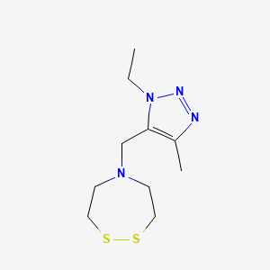 molecular formula C10H18N4S2 B2608003 5-[(1-Ethyl-4-methyl-1h-1,2,3-triazol-5-yl)methyl]-1,2,5-dithiazepane CAS No. 2224550-87-0