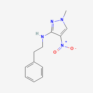 molecular formula C12H14N4O2 B2608008 1-Methyl-4-nitro-N-phenethyl-1H-pyrazol-3-amine CAS No. 1429418-41-6