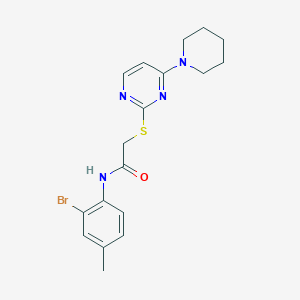 molecular formula C18H21BrN4OS B2608011 N-(2-bromo-4-methylphenyl)-2-((4-(piperidin-1-yl)pyrimidin-2-yl)thio)acetamide CAS No. 1251605-34-1