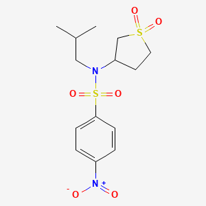 molecular formula C14H20N2O6S2 B2608021 N-(1,1-dioxo-1lambda6-thiolan-3-yl)-N-(2-methylpropyl)-4-nitrobenzene-1-sulfonamide CAS No. 874788-05-3