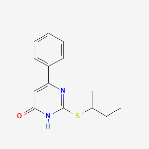 molecular formula C14H16N2OS B2608024 2-(仲丁基硫代)-6-苯基嘧啶-4(3H)-酮 CAS No. 189057-07-6