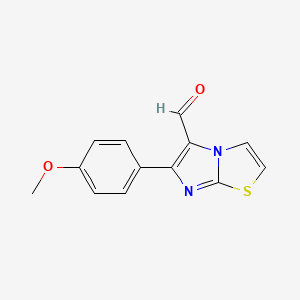 molecular formula C13H10N2O2S B2608028 6-(4-Methoxyphenyl)imidazo[2,1-b][1,3]thiazole-5-carbaldehyde CAS No. 134670-26-1
