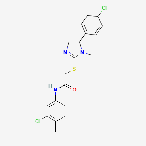 N-(3-chloro-4-methylphenyl)-2-((5-(4-chlorophenyl)-1-methyl-1H-imidazol-2-yl)thio)acetamide