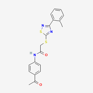 N-(4-acetylphenyl)-2-((3-(o-tolyl)-1,2,4-thiadiazol-5-yl)thio)acetamide