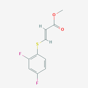 molecular formula C10H8F2O2S B2608037 Methyl 3-[(2,4-difluorophenyl)sulfanyl]prop-2-enoate, trans CAS No. 1563970-41-1