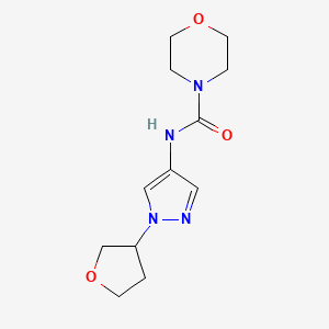molecular formula C12H18N4O3 B2608038 N-(1-(四氢呋喃-3-基)-1H-吡唑-4-基)吗啉-4-甲酰胺 CAS No. 1797984-47-4