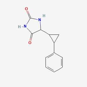 molecular formula C12H12N2O2 B2608048 5-(2-Phenylcyclopropyl)imidazolidine-2,4-dione CAS No. 2097953-55-2
