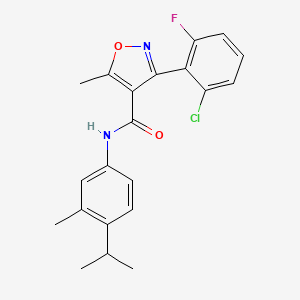 molecular formula C21H20ClFN2O2 B2608055 3-(2-氯-6-氟苯基)-N-(4-异丙基-3-甲基苯基)-5-甲基-4-异恶唑甲酰胺 CAS No. 866150-66-5